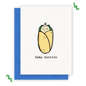Baby Burrito Card 4x5.5 w Envelope Light Skin Tone